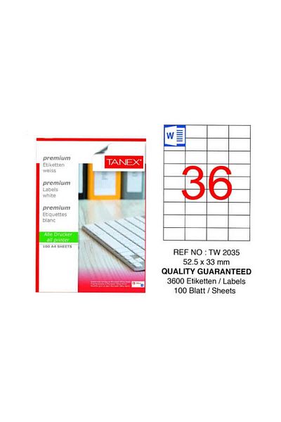 Tanex Αυτοκόλλητο λέιζερ 52,5x33cm - 100 Yp Tw-2035, Αντιγραφή Inkjet