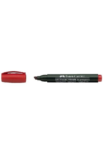 Faber Castell Markör Permanent Kesik Uçlu Kırmızı 54