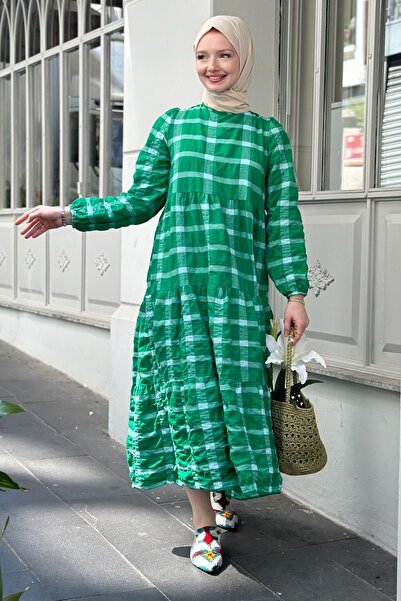 Gizce Green Asian Dress
