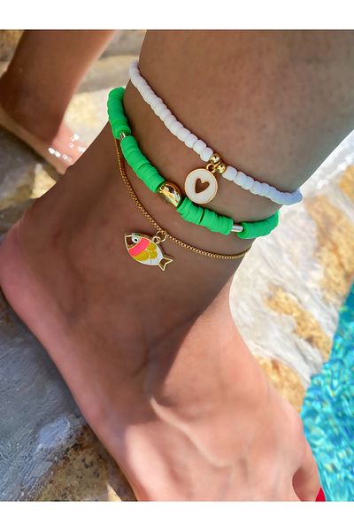 Lucky Designs Summer Colorful Anklet Set / Multiple Anklet Set / Three Piece Set Anklet