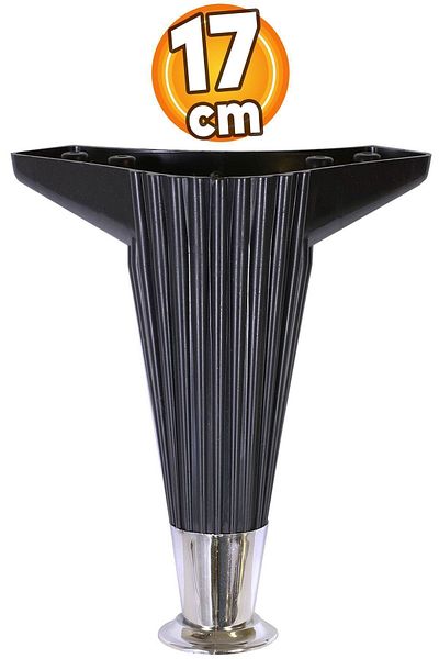 Badem10 Wetra Line 17 Cm - Mobilier cromat negru pentru scaun și picior de ridicare