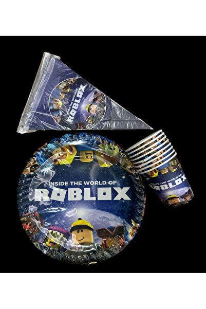 partideyince ROBLOX  TABAK BARDAK FLAMA KONSEPT DOĞUM GÜNÜ 8 KİŞİLİK PARTİ SETİ