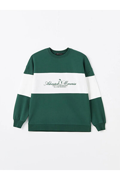 LC Waikiki LCW Modest Μεσαίο Πράσινο Γυναικείο Φούτερ Τουνίκ με Κέντημα στον ...