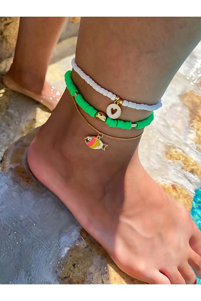Lucky Designs Summer Colorful Anklet Set / Multiple Anklet Set / Three Piece Set Anklet