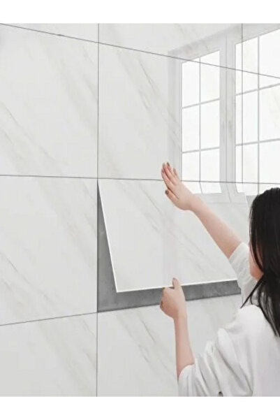 Alfa Life Marketing Beyaz Mermer Desenli Alüminyum Plastik Duvar Stickerı