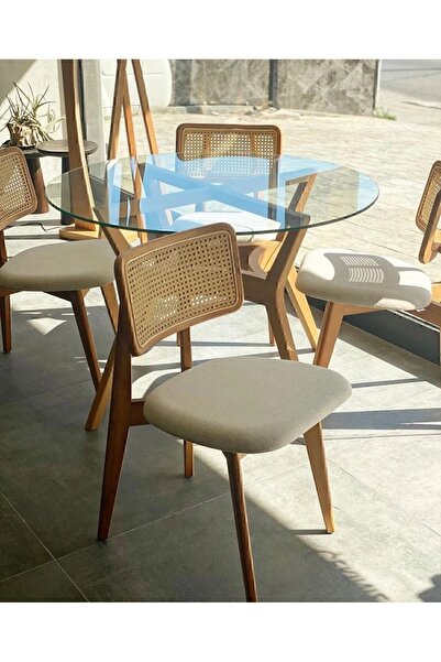 Alaylı Mobilya Alaylı (2 Adet) Zion Hasırlı, Ahşap Sandalye, Zion Hasırlı Mut...