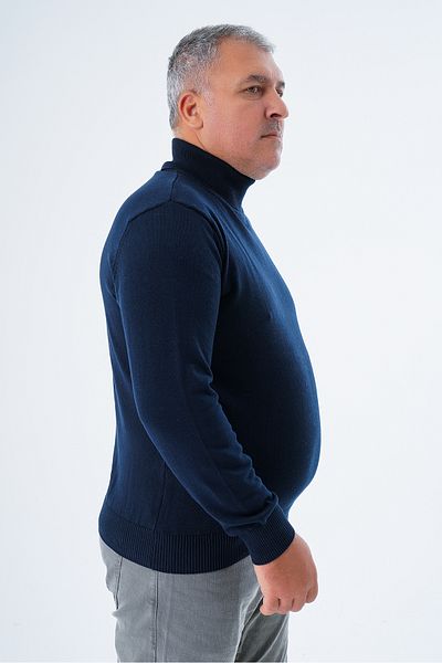 Trist Star Πουλόβερ Navy Blue Turtleneck Plus Size - 100% βαμβάκι TRIST-2001