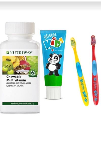 AMWAY GLISTER Amway Gilister فرشاة معجون الأسنان Nutriway Chewable Multivitamin