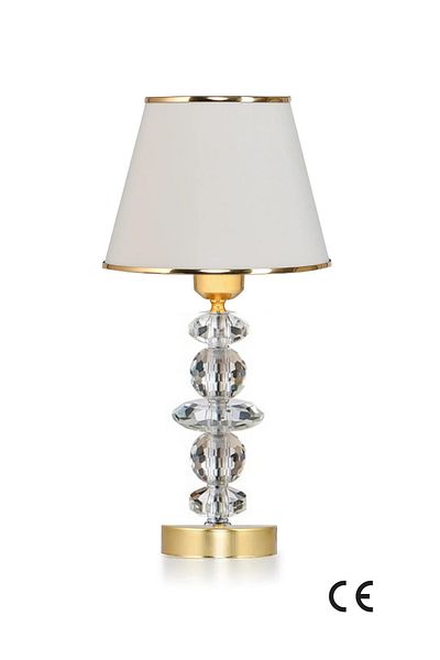 571 Store 5 Tal Crystal Table - Lampshade Gold Coated Fabric Headboard