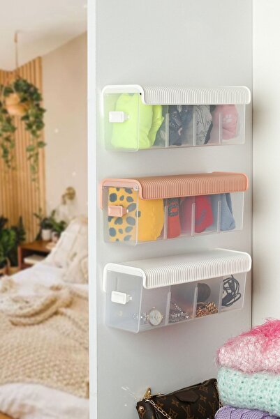 QEN PLASTİK -3 Lü Çok Amaçlı Dolap/çekmece Içi Düzenleyici - Sürgülü Kutu