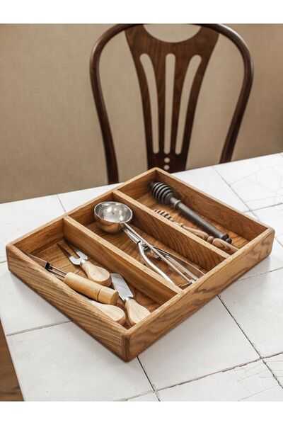 Esci Design Wooden Drawer Organizer - Cutlery - Fork, Knife, Spoon Organizer - Premium Wooden Box