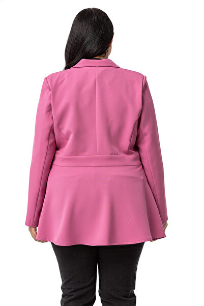 DISENTIS MODEST Μπουφάν μεγάλου μεγέθους με μονό κουμπί μέσης Λεπτομερής φουσκωτό, χωρίς επένδυση, αποξηραμένο τριαντάφυλλο