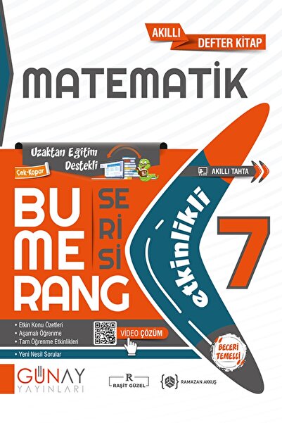 Günay Yayınları Günay Yayınları 7.Sınıf Bumerang Matematik Etkinlikli Akıllı ...
