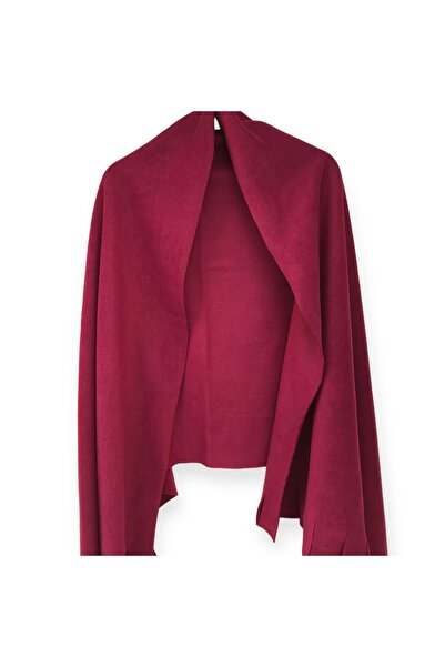 LinaByUgurr Bordo Kışlık Polar Omuz Şal Yumuşak Dokulu Kalın Omuz Şal Atkı Cafe,Restaurant,Otel Şal