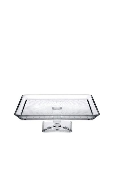 Paşabahçe 950007 68307 Madlen Square Footed Serving Plate and 6 Square Dessert Plates