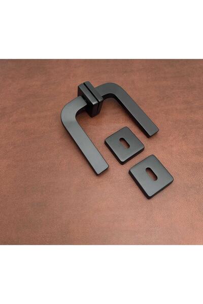 KOLDOOR Mâner de ușă de cameră Tog Mat cu insignă pătrată neagră - 1 set