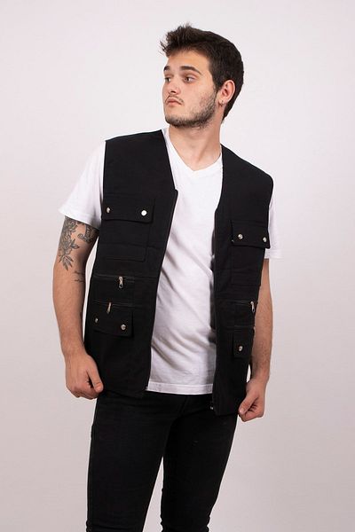 Hatapoğlu Men's Multi-Pocket Linen Vest