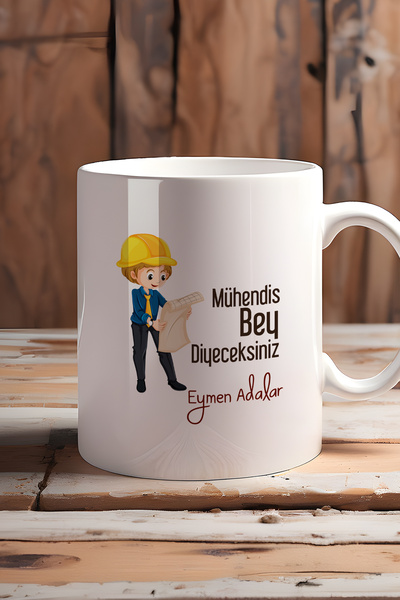 Hedizu Kişiye Özel Erkek Mühendis Bey Kupa Bardak Beyaz Mühendisler Günü Hedi...