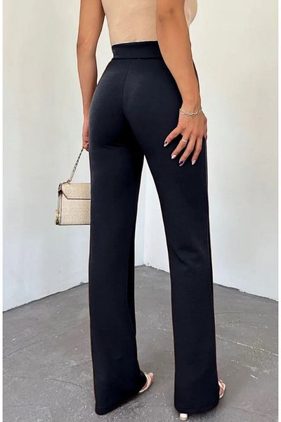 SYM Women's High Waist Classic Leg Palazzo Trousers