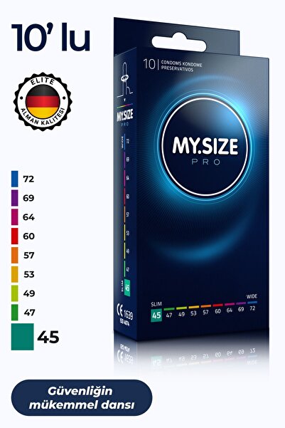 Mysize PRO Prezervatif - Alman Kalitesi - Ultra Ince - 10'lu - 45 Beden