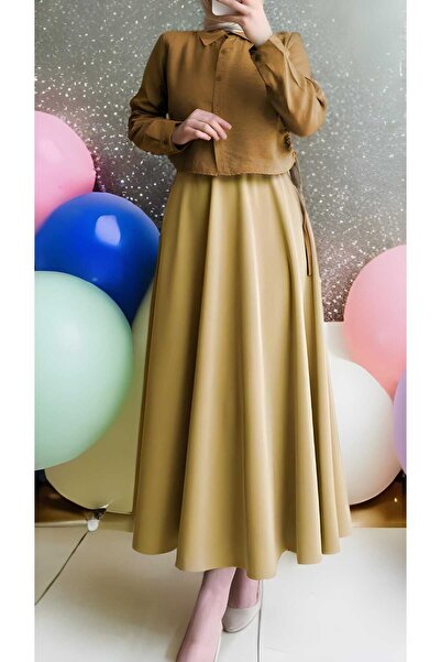 sozan Yellow Scuba Puff Skirt