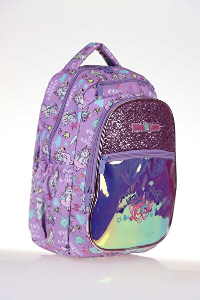 KAUKKO Kids & Love Cat Unicorn Okul Çantası 39x29x16 Aynalı Taşlı (l5063)