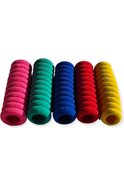 Polin Renkli Eva Grip Kaymaz Kurşun Kalem Tutacağı 5'li Paket (Karışık Renkler)