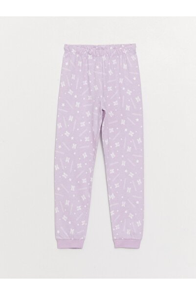 LC Waikiki Crew Neck - Dívčí pyžamový set s dlouhým rukávem s potiskem