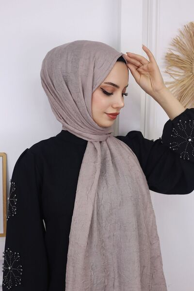 HAR-UM Ticaret Tesettür Kadın Bambu Kraş Şal Açık Gri