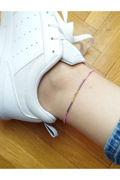 Bella Sera Studio Miyuki Dorika Minimal Purple Anklet
