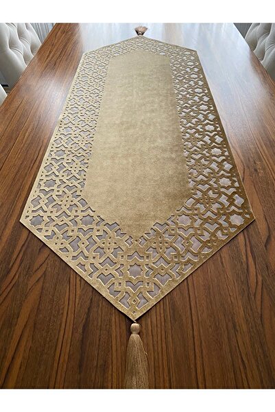 NURHAN HOME COLLECTION Selçuklu Modeli Gold Renk Masa Runner