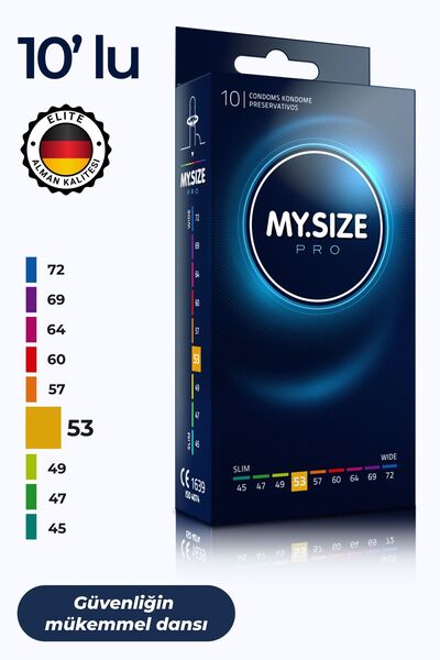Mysize PRO Prezervatif - Alman Kalitesi - Ultra Ince - 10'lu - 53 Beden