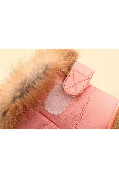 Butik PLUSH DESIGN Warm PUFF LEATHER CHILDREN'S BOOTS - WHITE
