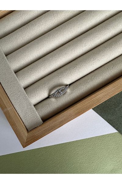 ringbox Small Eye Ring - Silver Color and Zircon Stone Detail