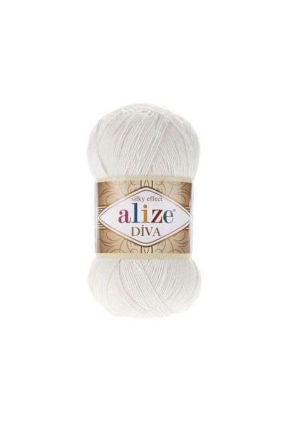 Alize 5 Pieces Diva Mercerized Thin Thread Summer Bikini Bustier Blouse Knitting Thread 450 Pearl Color: Magnolia