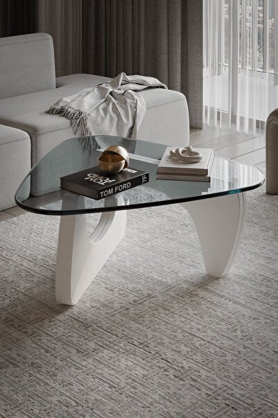 BAMOSA Orta Sehpa Noguchi Yeni Nesil Yuvarlak Cam Orta Sehpa