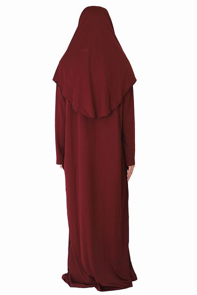 ZEHRANAZ NAMAZ ELBİSESİ Burgundy Prayer Dress - Zippered