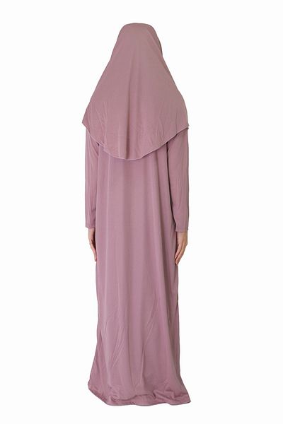ZEHRANAZ NAMAZ ELBİSESİ Dusty Rose Νέο φόρεμα προσευχής με φερμουάρ