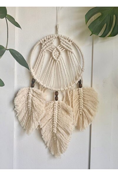 Bohem Shop İzlanda Modeli Orta Boy Yaprak Bohem Boho Makrome Düş Kapanı Duvar...