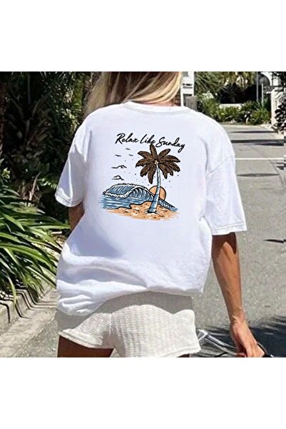 Jose Clothing Λευκό oversized βαμβακερό μπλουζάκι - Crew λαιμόκοψη, κοντό μανίκι, με τύπωμα