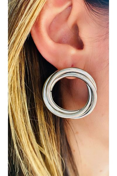 VNS Accessories Double Spiral Hoop Earrings