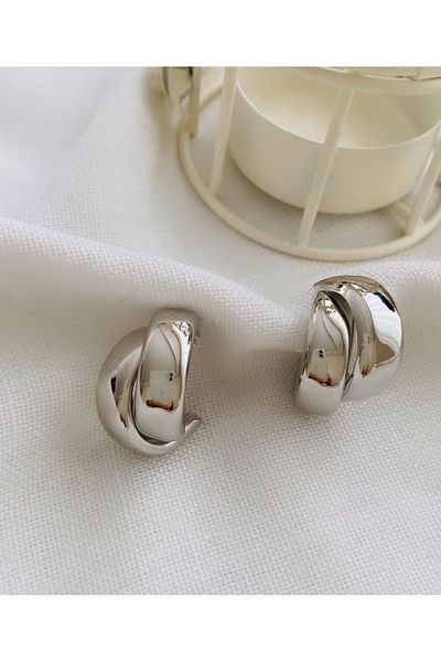 VNS Accessories Steel Spiral Hoop Earrings