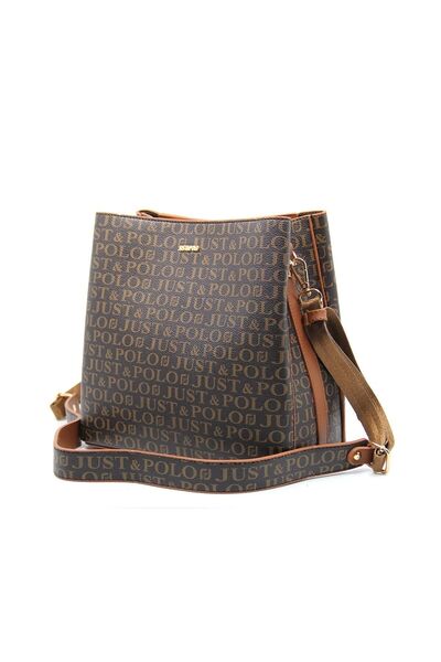 Just Polo Kahverengi-taba Kadın Desenli Omuz Çantası Mds2117