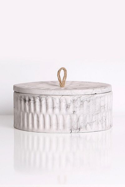 Agon Marble Pattern Decorative Oval Box with Lid