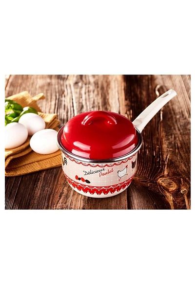 Panoramas Home Special Design Red Patterned Soft Boiled Egg Cooking, Boiling and Sauce Pan