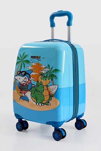ÇÇS Ultra Hafif Dİnazor Ve Köpek Balığı Desenli Çoçuk Valizi