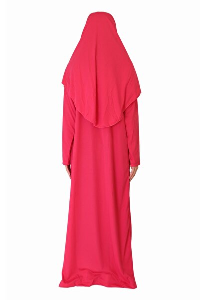 ZEHRANAZ NAMAZ ELBİSESİ Φούξια φόρεμα προσευχής χωρίς φερμουάρ