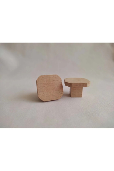 NİRVANA WOOD Ahşap Kare Kulp Lüks Country Dekoratif Kare Mutfak Mobilya Dolap...