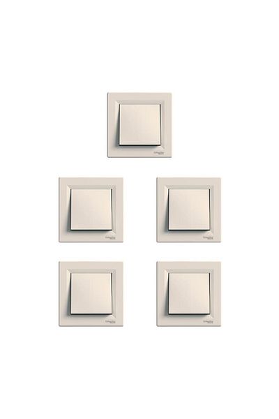 Schneider Electric Asfora Series Cream Single Key 5 Pack Including Frame