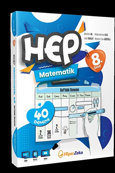 Ankara Kitap Merkezi 8. Sınıf Haftalık HEP Matematik 40 Deneme Hiper Zeka